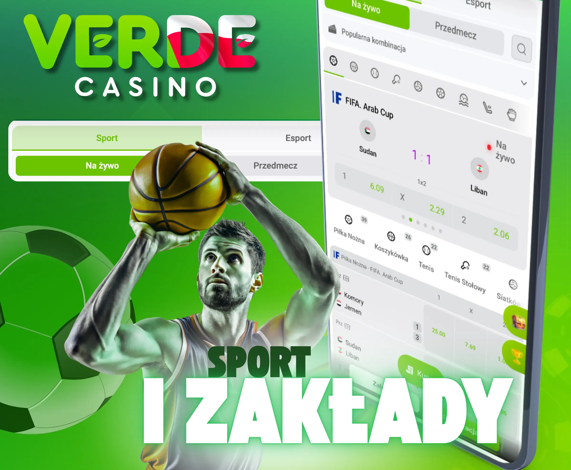 Online Verde Casino zakłady sportowe w ponad 40 kategoriach.